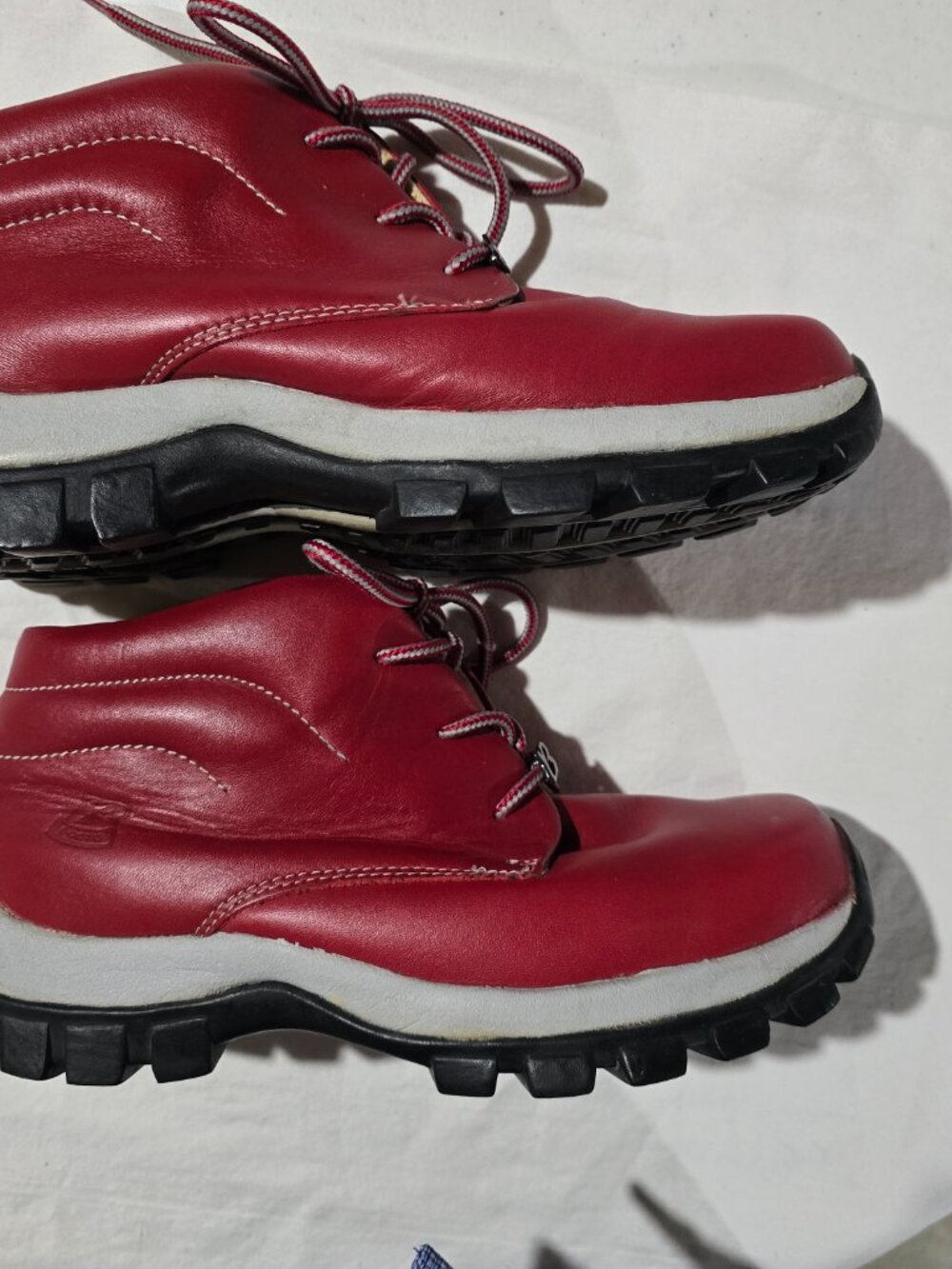 RARE VINTAGE Buffalino Lady B-Boots Red Leather Hiking Boots Size 9.5 GUC